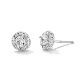 1/2 CT. T.W. Certified Lab-Created Diamond Frame Stud Earrings in 14K White Gold (F/SI2)