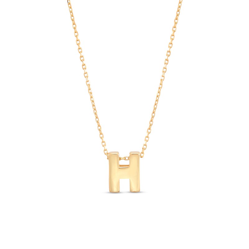 Main Image 1 of Single Initial “H” Pendant in Solid 10K Gold