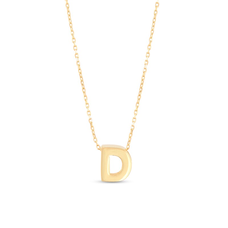 Main Image 1 of Single Initial “D” Pendant in Solid 10K Gold