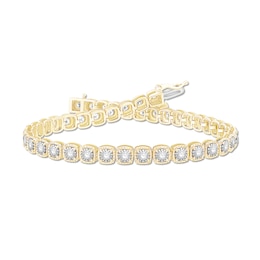 2 CT. T.W. Diamond Miracle Square Link Bracelet in 10K Gold - 7.5&quot;