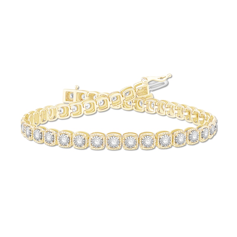 Main Image 1 of 2 CT. T.W. Diamond Miracle Square Link Bracelet in 10K Gold - 7.5&quot;