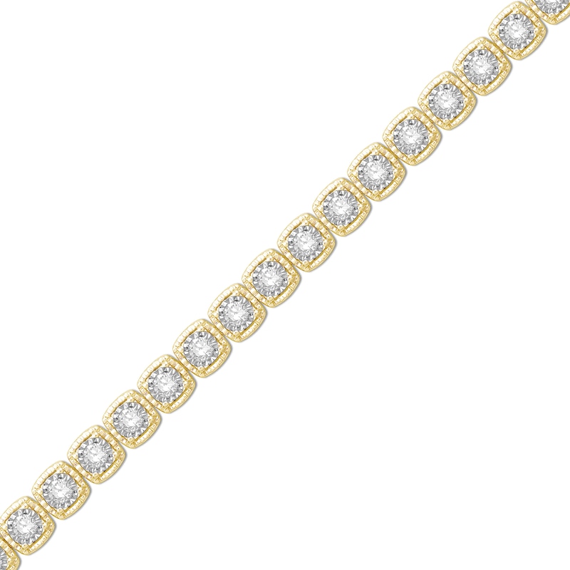 Main Image 2 of 2 CT. T.W. Diamond Miracle Square Link Bracelet in 10K Gold - 7.5&quot;