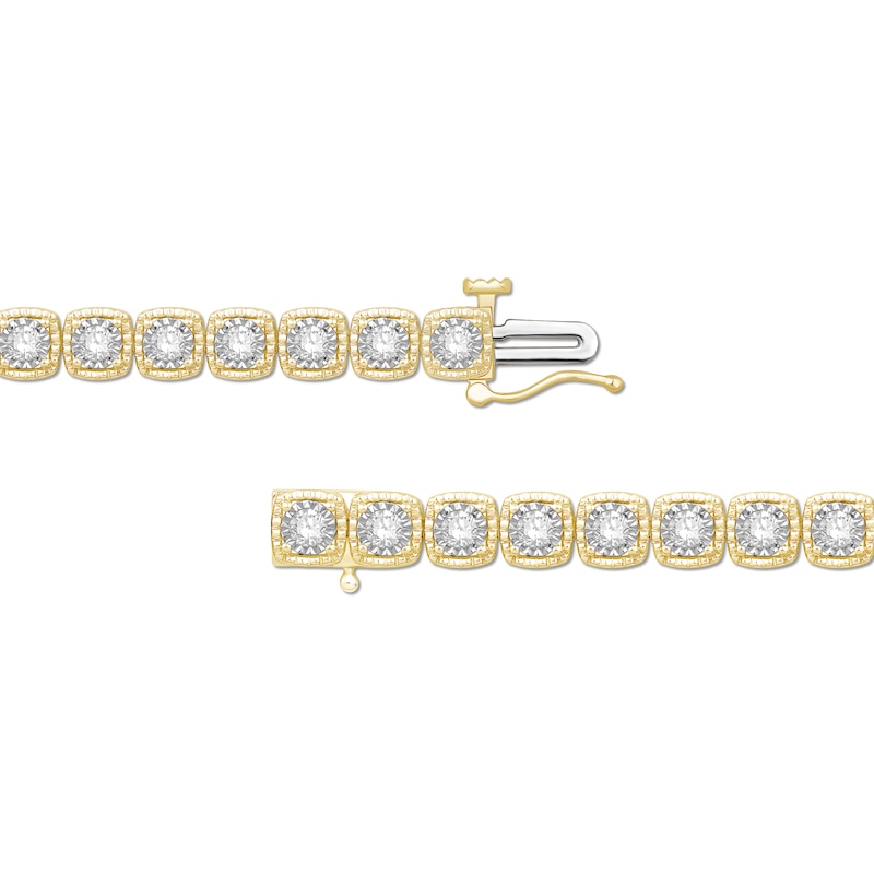 Main Image 3 of 2 CT. T.W. Diamond Miracle Square Link Bracelet in 10K Gold - 7.5&quot;