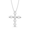 Thumbnail Image 1 of 1/5 CT. T.W. Diamond Bubbles Cross Pendant in 10K White Gold