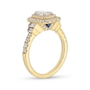 Thumbnail Image 3 of Vera Wang Love Collection 1-1/2 CT. T.W. Emerald-Cut Diamond Double Frame Stepped Collar Engagement Ring in 14K Gold