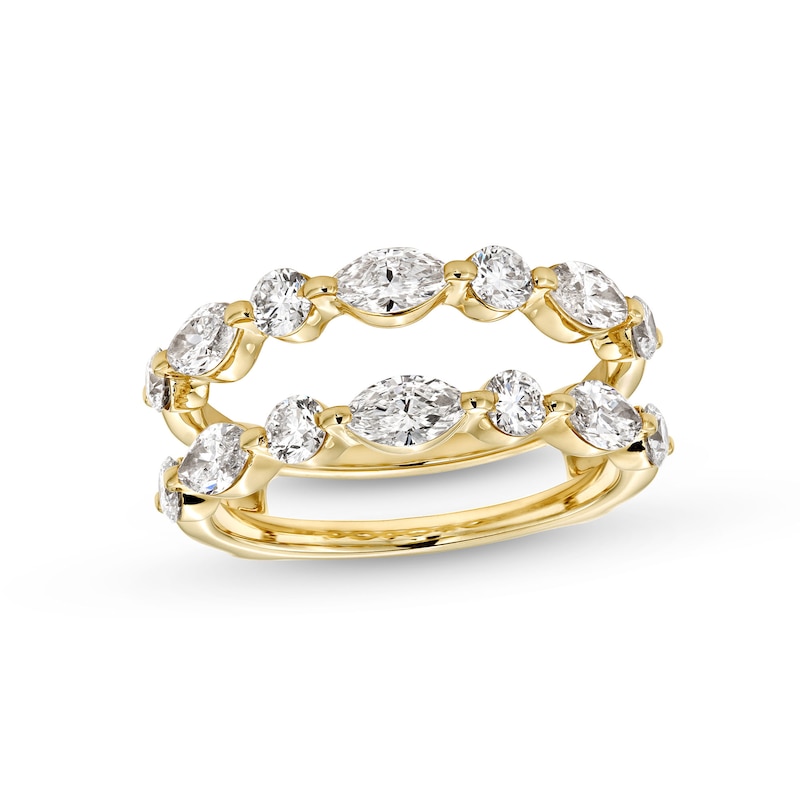 1-1/2 CT. T.W. Marquise and Round Certified Lab-Created Diamond Alternating Solitaire Enhancer in 14K Gold (F/VS2)