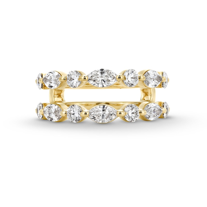 1-1/2 CT. T.W. Marquise and Round Certified Lab-Created Diamond Alternating Solitaire Enhancer in 14K Gold (F/VS2)