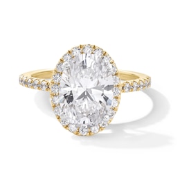 3-1/2 CT. T.W. Oval Certified Lab-Created Diamond Frame Engagement Ring in 14K Gold (F/VS2)