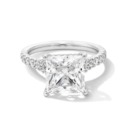 4-1/2 CT. T.W. Princess-Cut Certified Lab-Created Diamond Split Shank Engagement Ring in 14K White Gold (F/SI2)