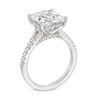 Thumbnail Image 2 of 4-1/2 CT. T.W. Princess-Cut Certified Lab-Created Diamond Split Shank Engagement Ring in 14K White Gold (F/SI2)