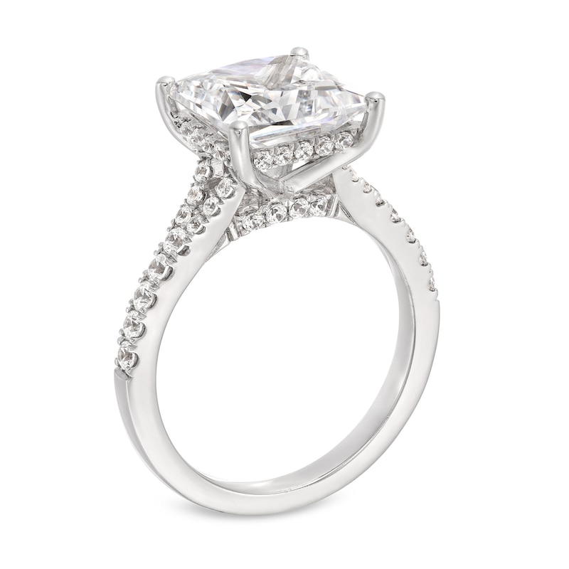 Main Image 2 of 4-1/2 CT. T.W. Princess-Cut Certified Lab-Created Diamond Split Shank Engagement Ring in 14K White Gold (F/SI2)