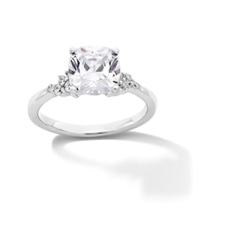 2-1/4 CT. T.W. Cushion-Cut Certified Lab-Created Diamond Scatter Engagement Ring in 14K White Gold (F/VS2)