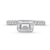 Thumbnail Image 4 of 2-1/2 CT. T.W. Emerald-Cut Certified Lab-Created Diamond Sideways Engagement Ring in 14K White Gold (F/VS2)