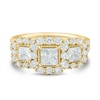 Thumbnail Image 1 of 2 CT. T.W. Princess-Cut Diamond Frame Past Present Future® Split Shank Engagement Ring in 14K Gold