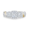 Thumbnail Image 2 of 1 CT. T.W. Diamond Past Present Future® Frame Wrapped Shank Engagement Ring in 14K Two-Tone Gold