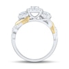 Thumbnail Image 3 of 1 CT. T.W. Diamond Past Present Future® Frame Wrapped Shank Engagement Ring in 14K Two-Tone Gold