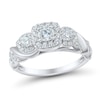 Thumbnail Image 0 of 1 CT. T.W. Diamond Past Present Future® Frame Wrapped Shank Engagement Ring in 14K White Gold