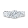 Thumbnail Image 1 of 1 CT. T.W. Diamond Past Present Future® Frame Wrapped Shank Engagement Ring in 14K White Gold