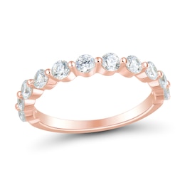 1 CT. T.W. Diamond Nine Stone Anniversary Band in 14K Rose Gold