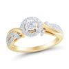 Thumbnail Image 0 of 1/3 CT. T.W. Diamond Frame Bypass Shank Engagement Ring in 10K Gold