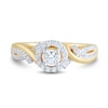 Thumbnail Image 1 of 1/3 CT. T.W. Diamond Frame Bypass Shank Engagement Ring in 10K Gold