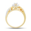 Thumbnail Image 2 of 1/3 CT. T.W. Diamond Frame Bypass Shank Engagement Ring in 10K Gold