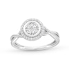 Thumbnail Image 1 of 1/10 CT. T.W. Multi-Diamond Frame Twist Shank Ring in Sterling Silver