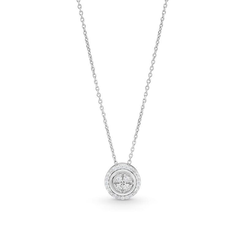 Main Image 1 of 1/10 CT. T.W. Multi-Diamond Frame Pendant in Sterling Silver