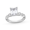 Thumbnail Image 1 of 3-3/4 CT. T.W. Emerald-Cut Certified Lab-Created Diamond Alternating Shank Engagement Ring in 14K White Gold (F/VS2)