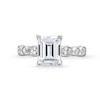 Thumbnail Image 4 of 3-3/4 CT. T.W. Emerald-Cut Certified Lab-Created Diamond Alternating Shank Engagement Ring in 14K White Gold (F/VS2)