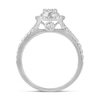 Thumbnail Image 1 of 1 CT. T.W. Oval Multi-Diamond Frame Split Shank Engagement Ring in 14K White Gold