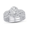 Thumbnail Image 0 of 1-1/8 CT. T.W. Oval Multi-Diamond Frame Twist Shank Bridal Set in 14K White Gold