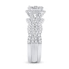 Thumbnail Image 1 of 1-1/8 CT. T.W. Oval Multi-Diamond Frame Twist Shank Bridal Set in 14K White Gold