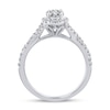 Thumbnail Image 3 of 1-1/8 CT. T.W. Oval Multi-Diamond Frame Twist Shank Bridal Set in 14K White Gold