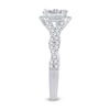 Thumbnail Image 4 of 1-1/8 CT. T.W. Oval Multi-Diamond Frame Twist Shank Bridal Set in 14K White Gold