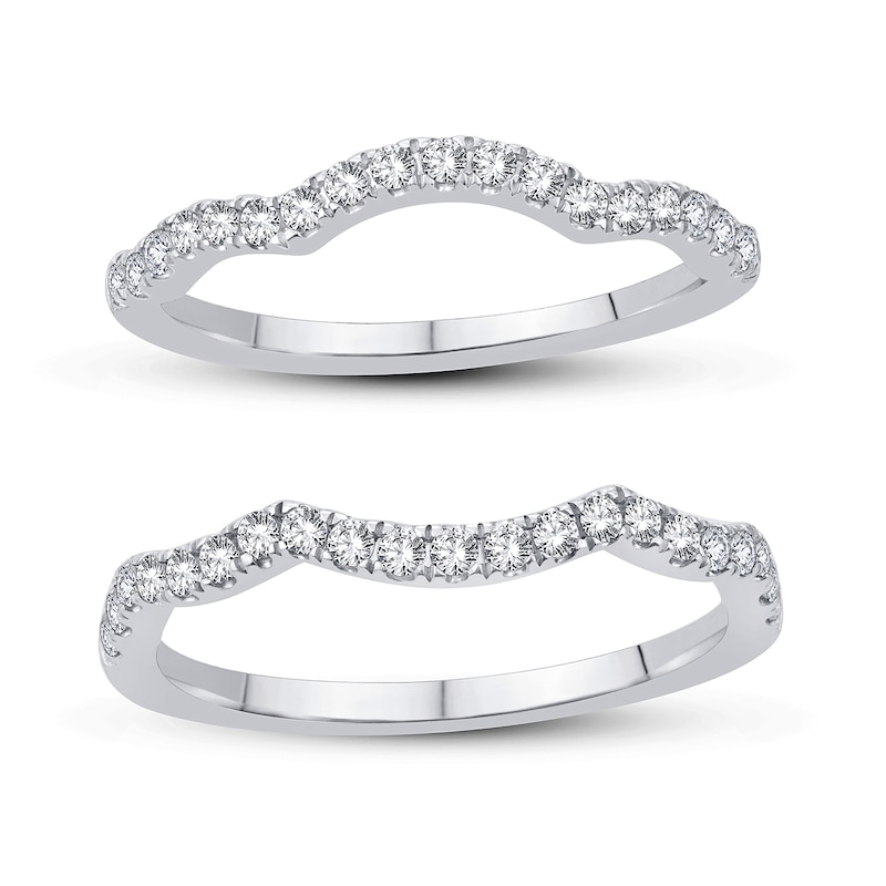 1-1/8 CT. T.W. Oval Multi-Diamond Frame Twist Shank Bridal Set in 14K White Gold