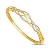 Thumbnail Image 1 of 1/4 CT. T.W. Diamond Intertwined Multi-Row Bangle in Sterling Silver with 14K Gold Plate