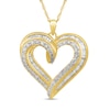 Thumbnail Image 1 of 1 CT. T.W. Baguette and Round Diamond Loop Heart Pendant in 10K Gold