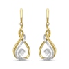 Thumbnail Image 1 of 1/10 CT. T.W. Diamond Cascading Open Wave Drop Earrings in Sterling Silver with 14K Gold Plate