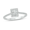 Thumbnail Image 1 of 1/4 CT. T.W. Emerald-Shaped Multi-Diamond Frame Promise Ring in 10K White Gold