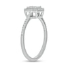 Thumbnail Image 2 of 1/4 CT. T.W. Emerald-Shaped Multi-Diamond Frame Promise Ring in 10K White Gold