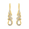 Thumbnail Image 2 of 1/4 CT. T.W. Diamond Cascading Swirl Drop Earrings in 10K Gold