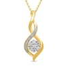 Thumbnail Image 1 of 1/10 CT. T.W. Multi-Diamond Cascading Flame Pendant in Sterling Silver with 14K Gold Plate