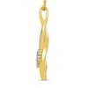 Thumbnail Image 2 of 1/10 CT. T.W. Multi-Diamond Cascading Flame Pendant in Sterling Silver with 14K Gold Plate