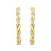 Thumbnail Image 2 of 1/4 CT. T.W. Diamond Twist Open Hoop Earrings in Sterling Silver with 14K Gold Plate