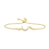 Thumbnail Image 1 of Diamond Accent Crescent Moon with Stars Bolo Bracelet in Sterling Silver with 14K Gold Plate - 9&quot;