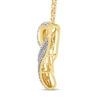 Thumbnail Image 2 of 1/4 CT. T.W. Baguette and Round Diamond Tilted Loop Heart Pendant in 10K Gold