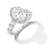 Thumbnail Image 1 of 5 CT. T.W. Oval and Emerald-Cut Certified Lab-Created Diamond Frame Engagement Ring in 14K White Gold (F/VS2)