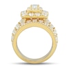 Thumbnail Image 2 of 4 CT. T.W. Emerald-Cut Diamond Double Frame Triple Row Bridal Set in 14K Gold