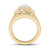 Thumbnail Image 2 of 2 CT. T.W. Diamond Past Present Future® Cushion Frame Triple Row Bridal Set in 14K Gold